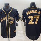 Men's Toronto Blue Jays Vladimir Guerrero Jr. Black Gold Cool Base Stitched Jersey__873