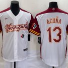 Men's Venezuela Ronald Acuna Jr. 2023 White Red World Classic Jersey