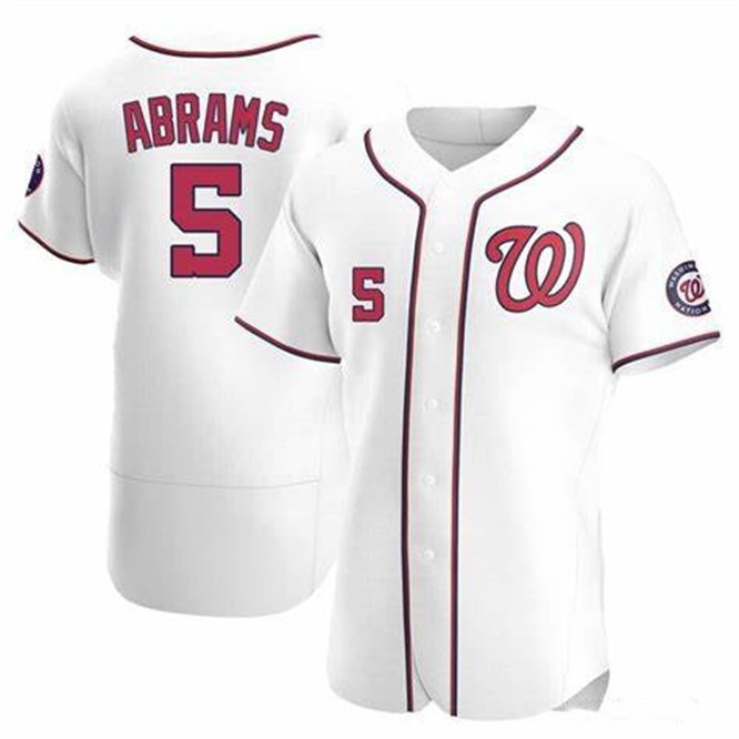 Men's Washington Nationals Cj Abrams Flex Baseball Stitched Jersey White