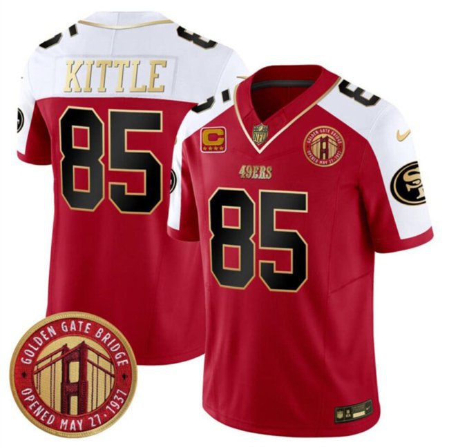 Men's 49ers George Kittle Red-White F.U.S.E. Golden Gate Bridge Path Jersey