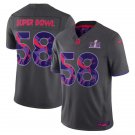 Men's 2024 Anthracite Super Bowl LVIII Patch Limited Football Stitched Jersey