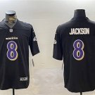 Men's Baltimore Ravens #8 Lamar Jackson Black Vapor Limited Football Jersey