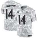 Men's Baltimore Ravens #14 Kyle Hamilton 2024 F.U.S.E. Arctic Camo Salute to Service Limited Jersey