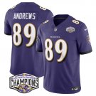 Men's Baltimore Ravens #89 Mark Andrews Purple F.U.S.E. 2024 AFC North Division Jersey