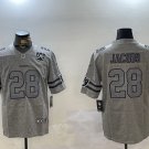 Men's Bo Jackson #28 Josh Jacobs Raiders Retro Limited Jersey Grey