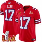 Men's Buffalo Bills #17 Josh Allen Red 2025 F.U.S.E. Super Bowl LIX With 4-Star C Patch Vapor Jersey