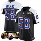 Men's Buffalo Bills Matt Milano Black White 2023 F.U.S.E. AFC East Champions Football Jersey
