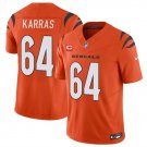 Men's Cincinnati Bengals Ted Karras Orange 2024 F.U.S.E With 3-star C Patch Vapor Jersey