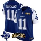 Men's Dallas Cowboys Micah Parsons Blue 2023 F.U.S.E. NFC East Champions Ptach Football Jersey