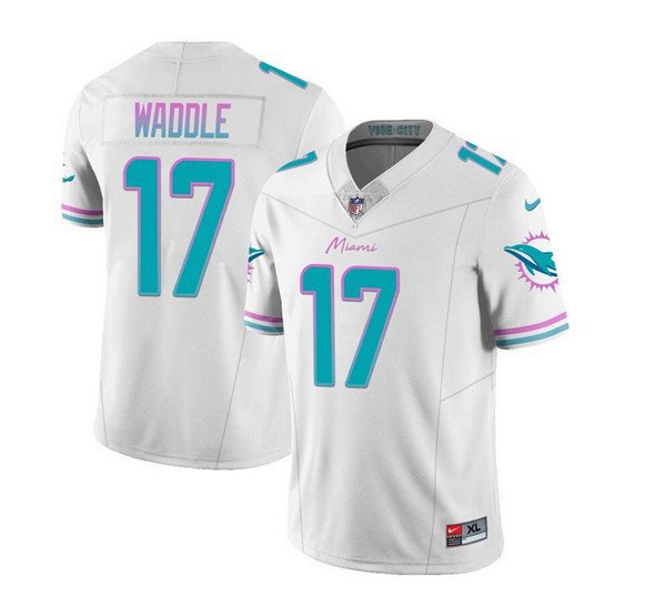 Men's Dolphins Jaylen Waddle Cream 2024 F.U.S.E. Vapor Untouchable Football Jersey