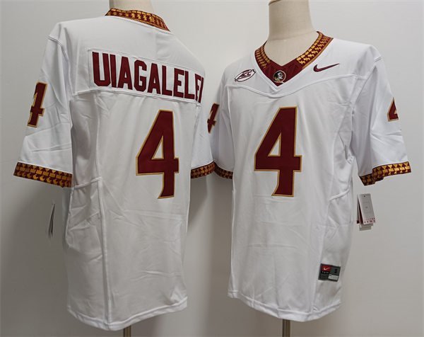 Men's Florida State Seminoles #4 DJ Uiagalelei 2024 White College Football F.U.S.E. Limited jersey