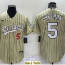 Men's Freddie Freeman Dodgers Jersey Gold Pinstripe CoolBase League