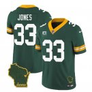 Men's Green Bay Packers Aaron Jones Green 2023 F.U.S.E. Home Patch Jersey