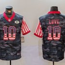 Men's Green Bay Packers Jordan Love Camo USA Flag Limited Stitched Jersey