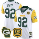 Men's Green Bay Packers Reggie White White 2024 F.U.S.E. 13 Time World Champions Patch Jersey