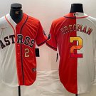 Men's Houston Astros Alex Bregman White Orange Split Stitched Baseball Jersey