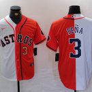 Men's Houston Astros Jeremy Pena Number White Orange Split Jersey