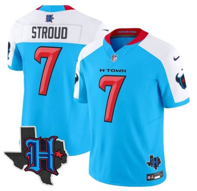 Men's Houston Texans C.J. Stroud Blue White 2024 F.U.S.E. Limited Football Stitched Jersey