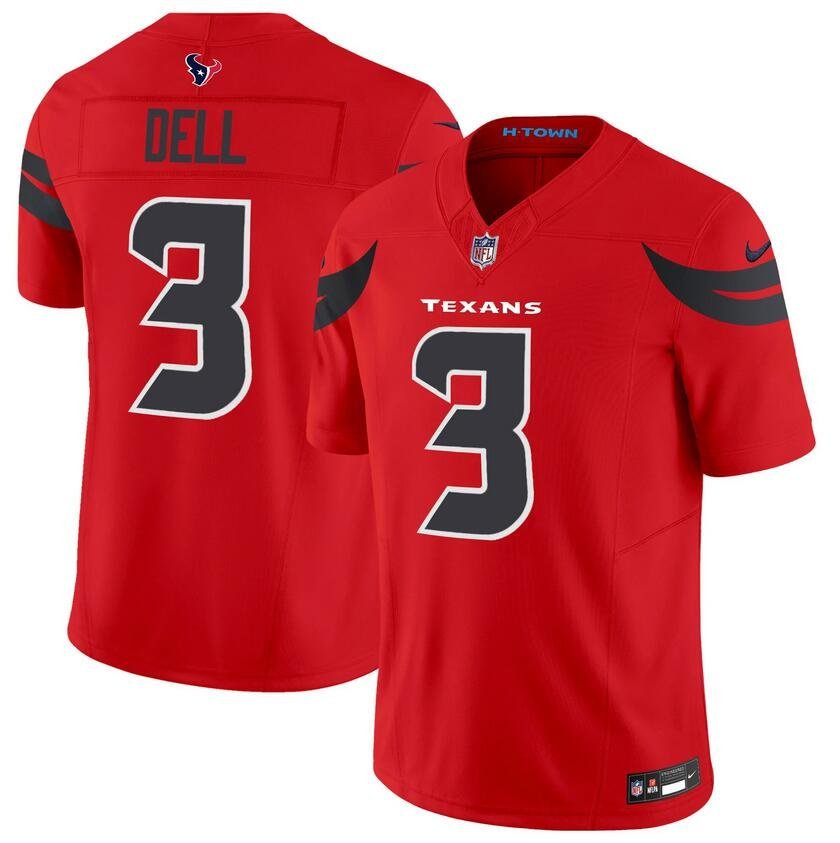 Men's Houston Texans Tank Dell Red 2024 F.U.S.E Vapor Football Jersey