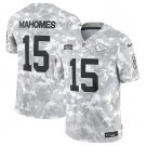 Men's Kansas City Chiefs #15 Patrick Mahomes Arctic Camo 2024 F.U.S.E. Salute to Service Jersey