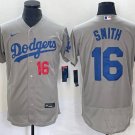 Mens LA Dodgers Will Smith Flex Baseball Jersey grey