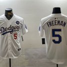 Men's Los Angeles Dodgers #5 Freddie Freeman White Gold 2024 World Series With Path Jersey