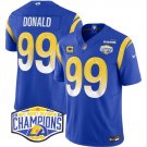 Men's Los Angeles Rams #99 Aaron Donald Blue 2024 NFC West Champions With 4-Star C Jersey