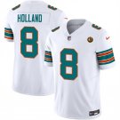 Men's Miami Dolphins #8 Jevon Holland White 2023 F.U.S.E. With John Madden Patch Alternate Jersey