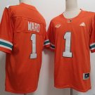Men's Miami Hurricanes #1 Cam Ward Orange Stitched Football Jersey