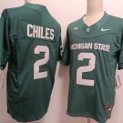 Men's Michigan State Spartans #2 Aidan Chiles Green FUSE College Football Jersey
