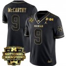 Men's Michigan Wolverines #9 J.J. McCarthy Black Gold Edition 2024 CFP National Champions Jersey