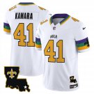 Mens New Orleans Saints Alvin Kamara White 2024 F.U.S.E. Vapor Limited Football Jersey