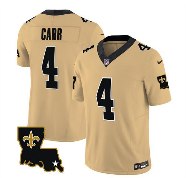 Men's New Orleans Saints Derek Carr Gold 2023 F.U.S.E. 1987 Legacy Jersey