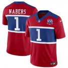 Men's New York Giants Malik Nabers Red 2024 F.U.S.E. Alternate 100TH Season Patch Jersey