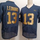 Men's Notre Dame Fighting Irish #13 Riley Leonard Name Navy Blue College Jersey