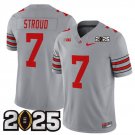 Men's Ohio State Buckeyes #7 C.J. Stroud Grey 2025 CFP Final Patch F.U.S.E. Jersey