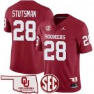 Men's Oklahoma Sooners Danny Stutsman Red 2024 SEC Patch Stitched Jersey