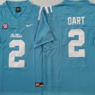 Mens Ole Miss Rebels #2 Jaxson Dart Light Blue F.U.S.E. Limited Football Game Jersey