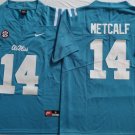 Mens Ole Miss Rebels #14 Dk Metcalf Light Blue F.U.S.E. Limited Football Game Jersey