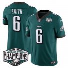 Men's Philadelphia Eagles #6 DeVonta Smith Green 2024 NFC East Champions F.U.S.E. Vapor Jersey