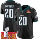 Men's Philadelphia Eagles #20 Brian Dawkins Black 2025 Super Bowl LIX Patch Jersey