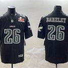 Men's Philadelphia Eagles #26 Saquon Barkley Black 2025 Super Bowl LIX Patch Fashion Jersey