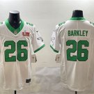 Men's Philadelphia Eagles #26 Saquon Barkley White 2025 Super Bowl LIX Patch F.U.S.E. Jersey