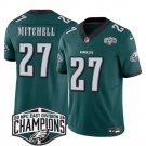 Men's Philadelphia Eagles #27 Quinyon Mitchell Green 2024 New NFC East Champions Jersey