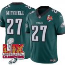 Men's Philadelphia Eagles #27 Quinyon Mitchell Green 2025 Eagles Logo Super Bowl LIX Patch Jersey