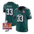 Men's Philadelphia Eagles #33 Cooper DeJean Green 2025 Eagles Logo Super Bowl LIX Patch Jersey
