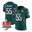 Men's Philadelphia Eagles #55 Brandon Graham Green 2025 Eagles Logo Super Bowl LIX Patch Jersey