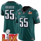Men's Philadelphia Eagles #55 Brandon Graham Green 2025 Super Bowl LIX Patch Vapor Jersey__125