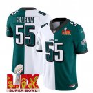 Men's Philadelphia Eagles #55 Brandon Graham GreenWhite 2025 Super Bowl LIX Patch Jersey