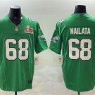 Men's Philadelphia Eagles #68 Jordan Mailata Green 2025 Super Bowl LIX Patch F.U.S.E. Jersey